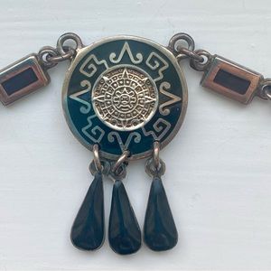 Sterling Aztec design necklace